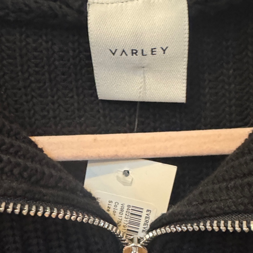 Varley Willard 2.0 Black and Charcoal Marled Half-Zip Sweater Medium NWT - Picture 4 of 9